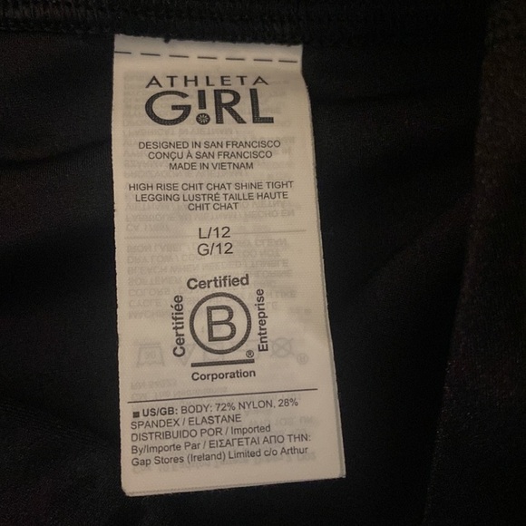 Athleta Girls Black High Rise Leggings Size L - Picture 6 of 8